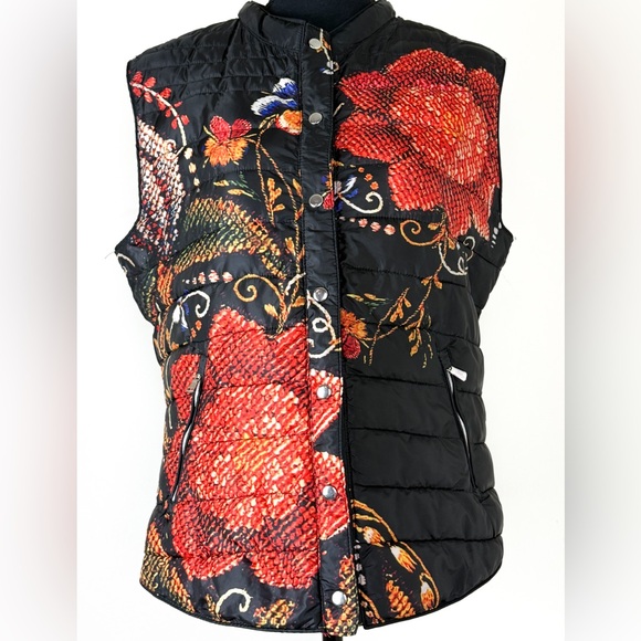 Desigual Jackets & Blazers - Desigual Floral Puffer Snap On Vest-XL